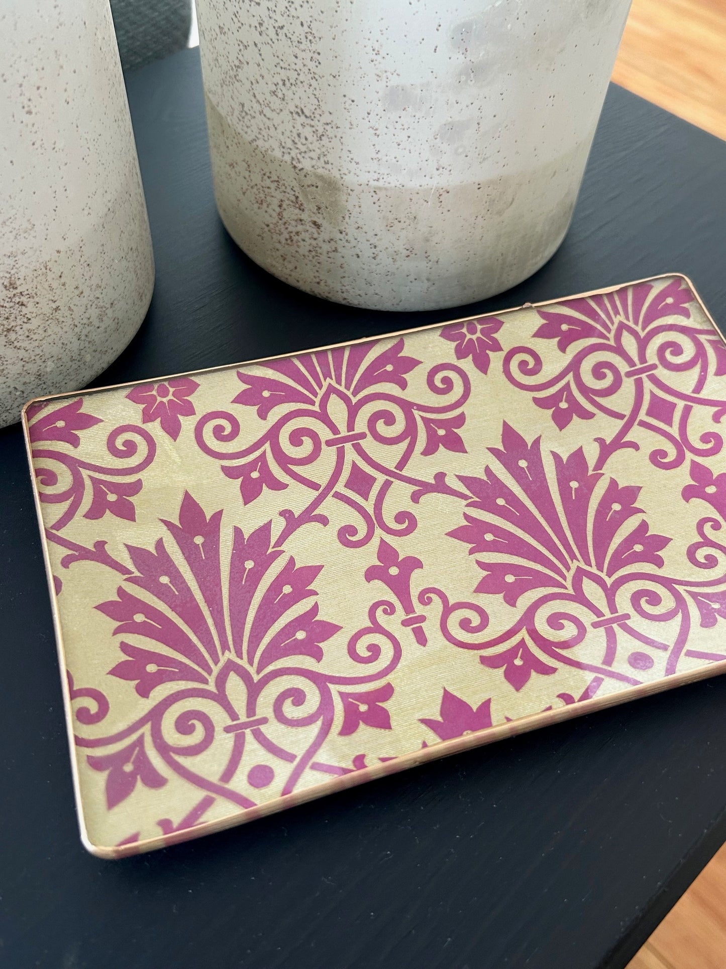 Purple Rose Rectangle Plate