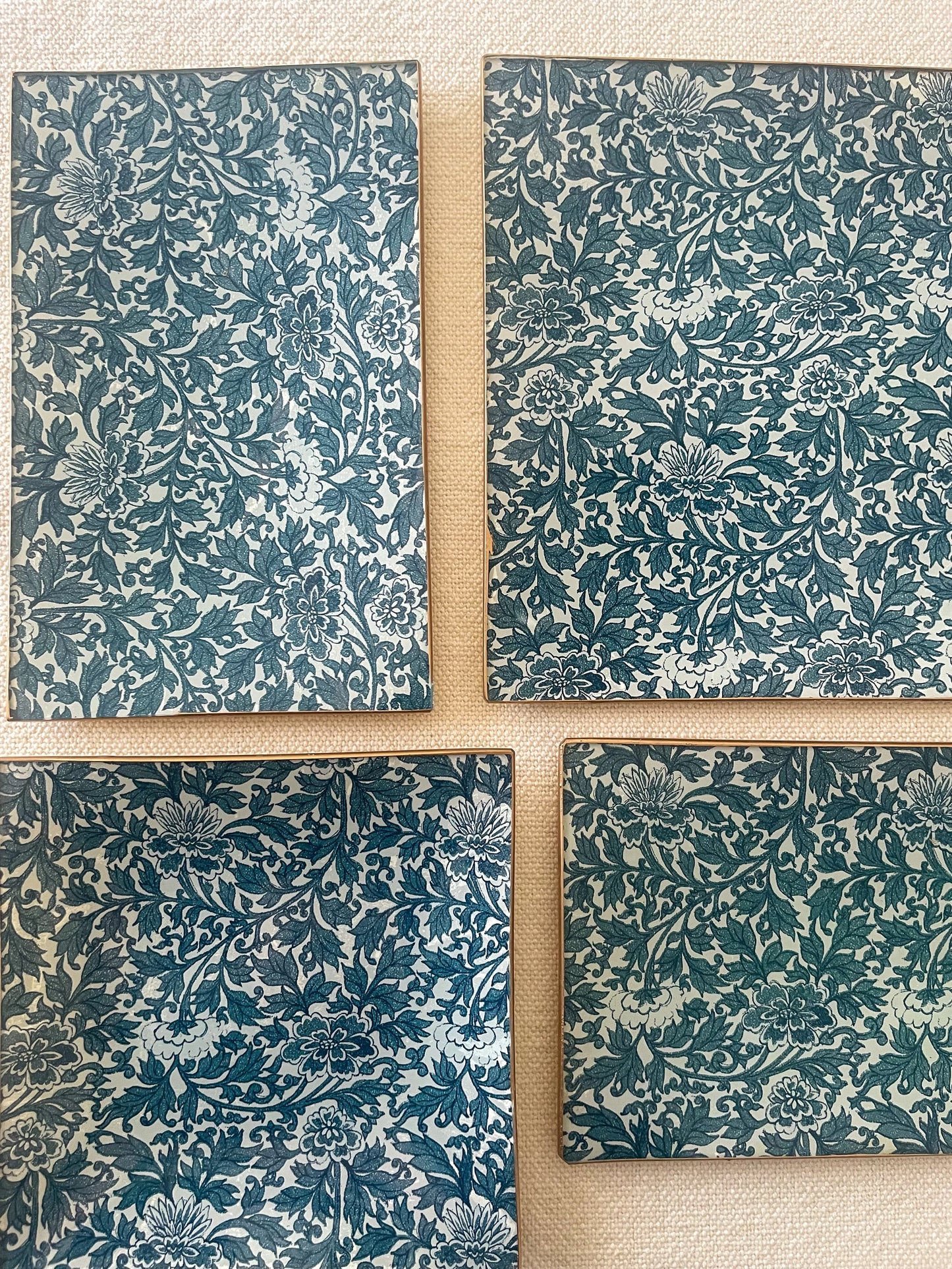 Blue Flowers Rectangle Plate