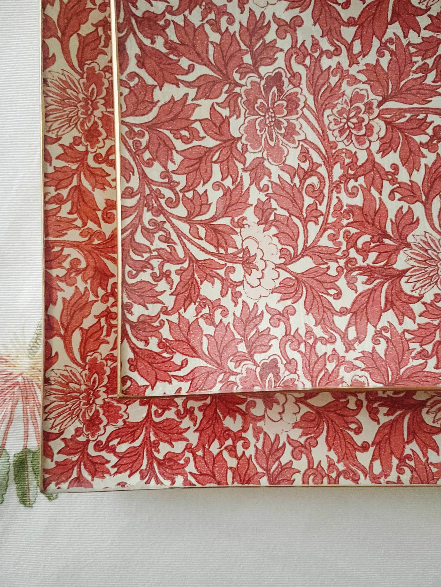 Red Flowers Rectangle Plate