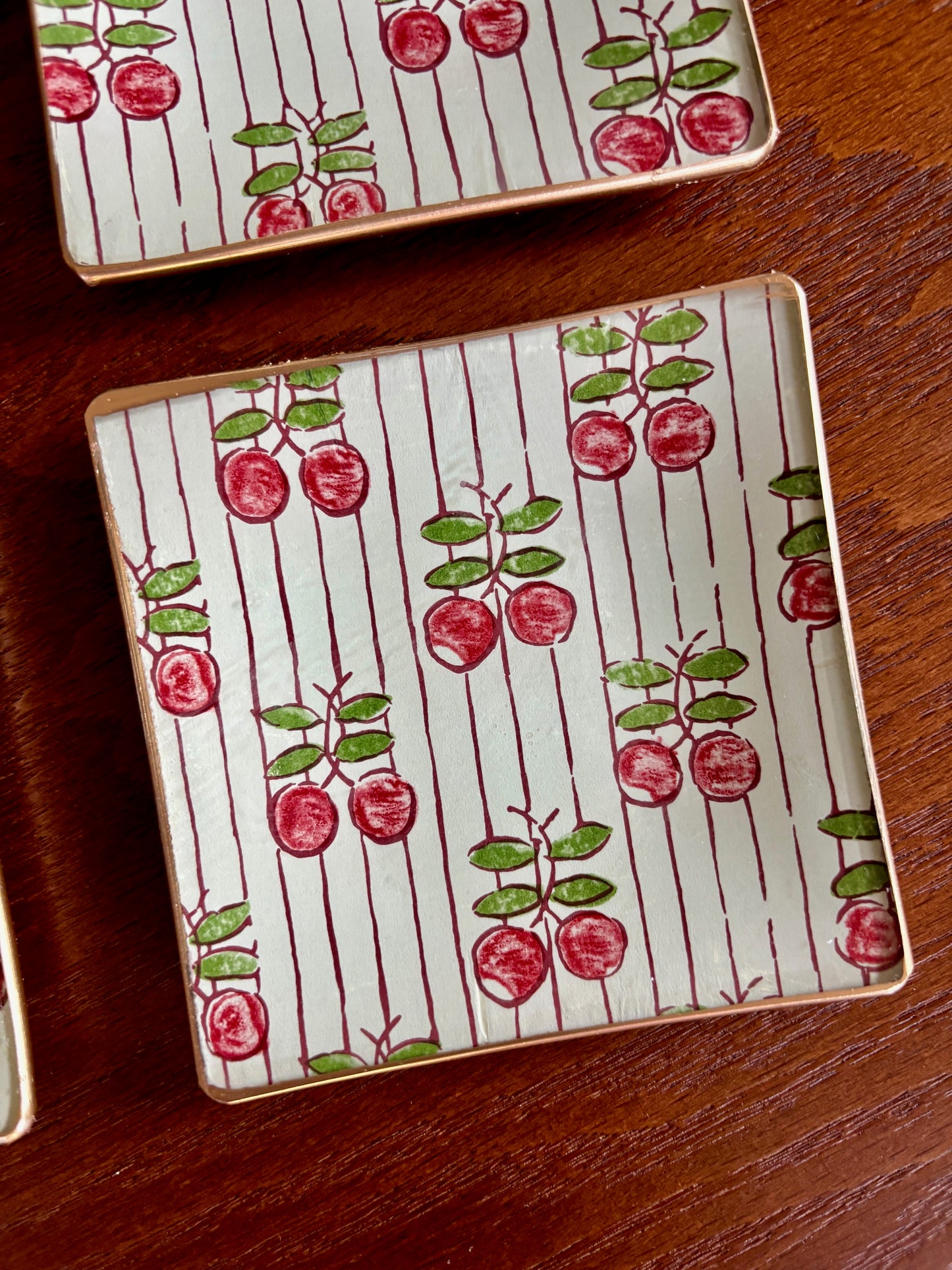 Red Cherries Square Plate