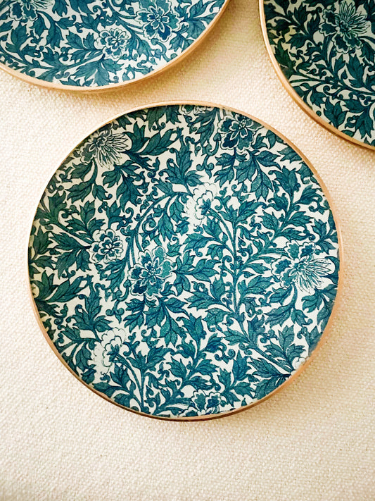 Blue Flowers Round Plate