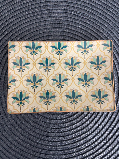 Blue Palms Rectangle Plate