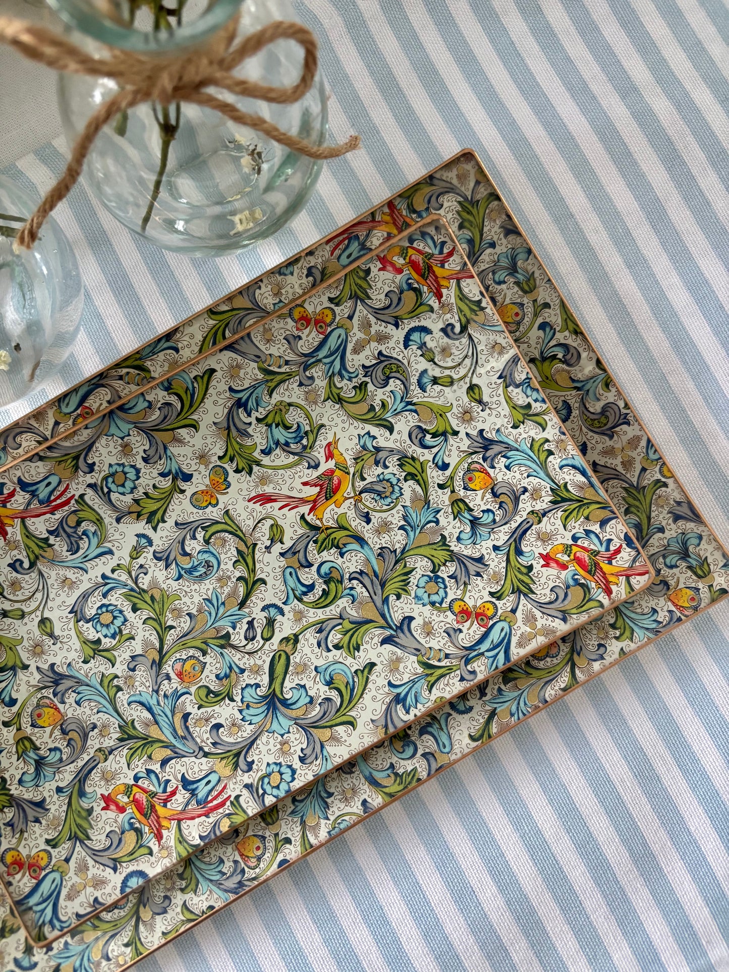 Green Florentine Rectangle Plate