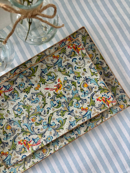 Green Florentine Rectangle Plate