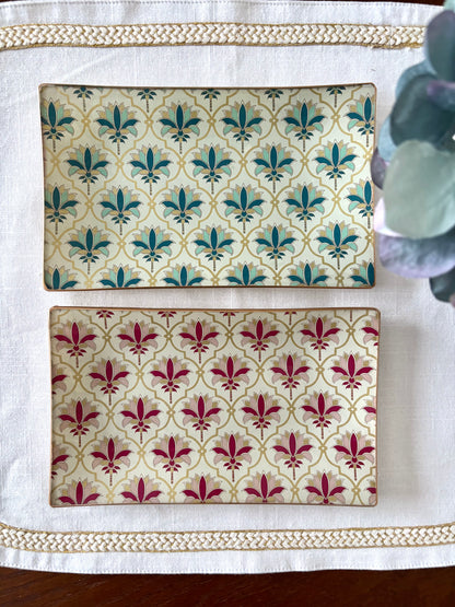 Blue Palms Rectangle Plate