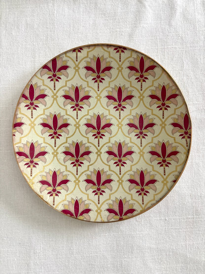 Red Palm Round Plate