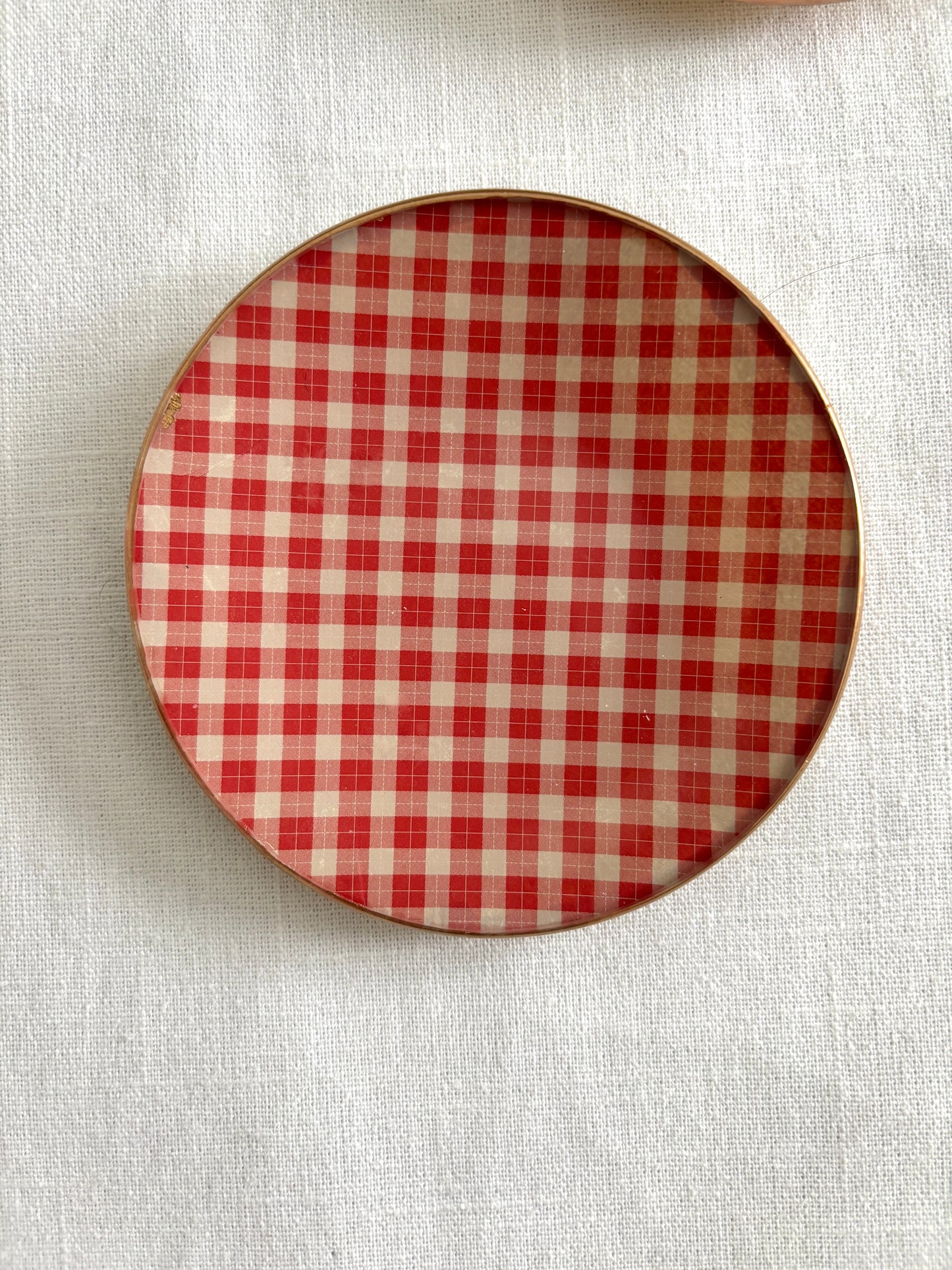 Vichy Red Round Plate