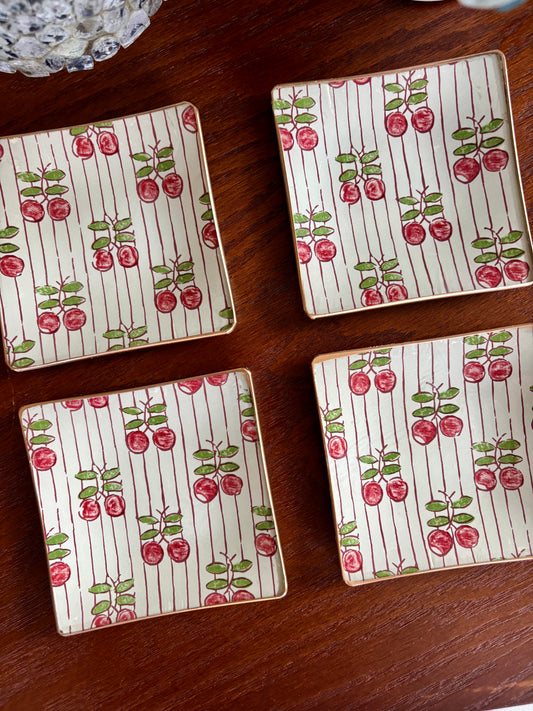 Cherries Square Plate