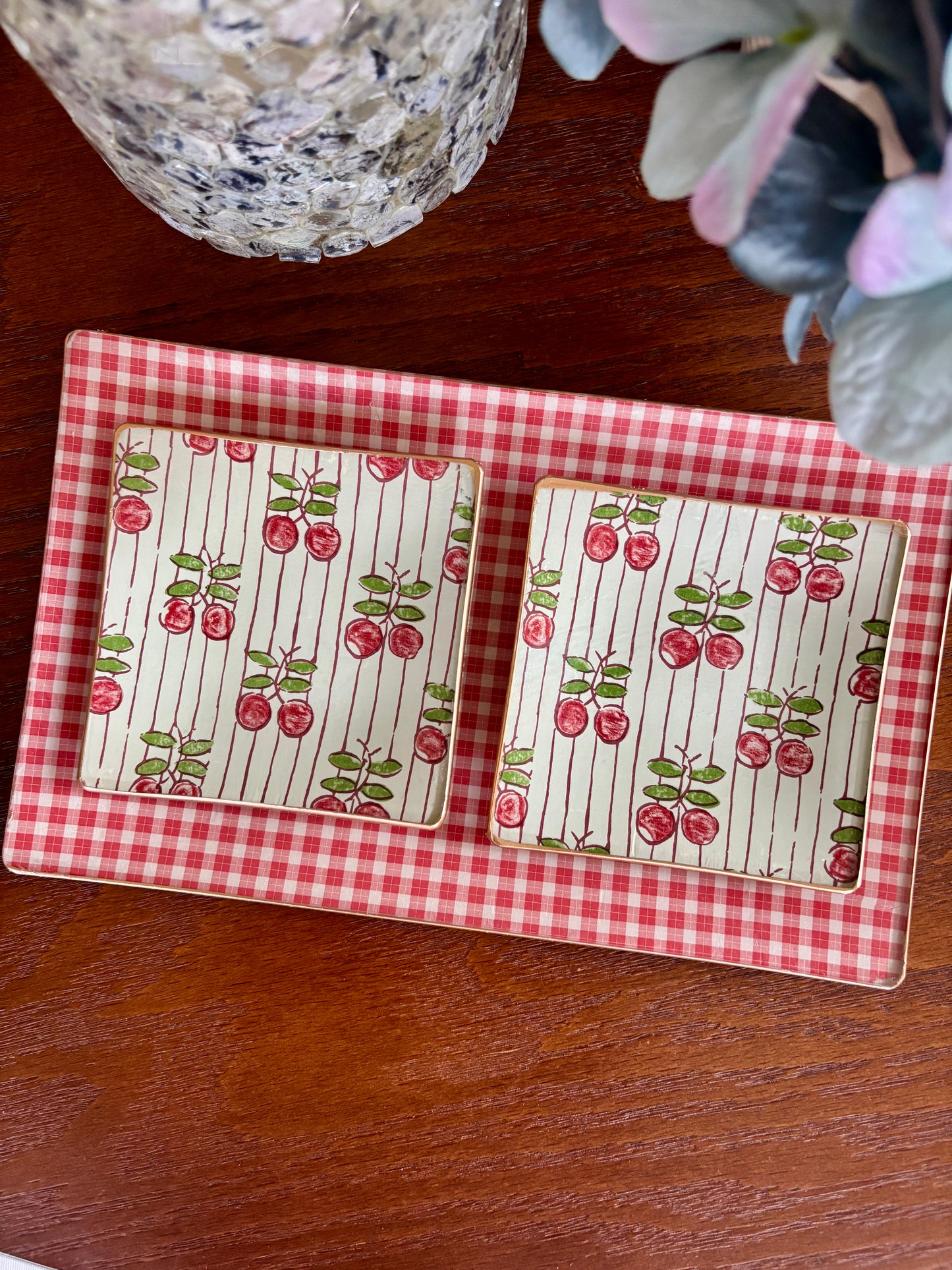 Cherries Square Plate