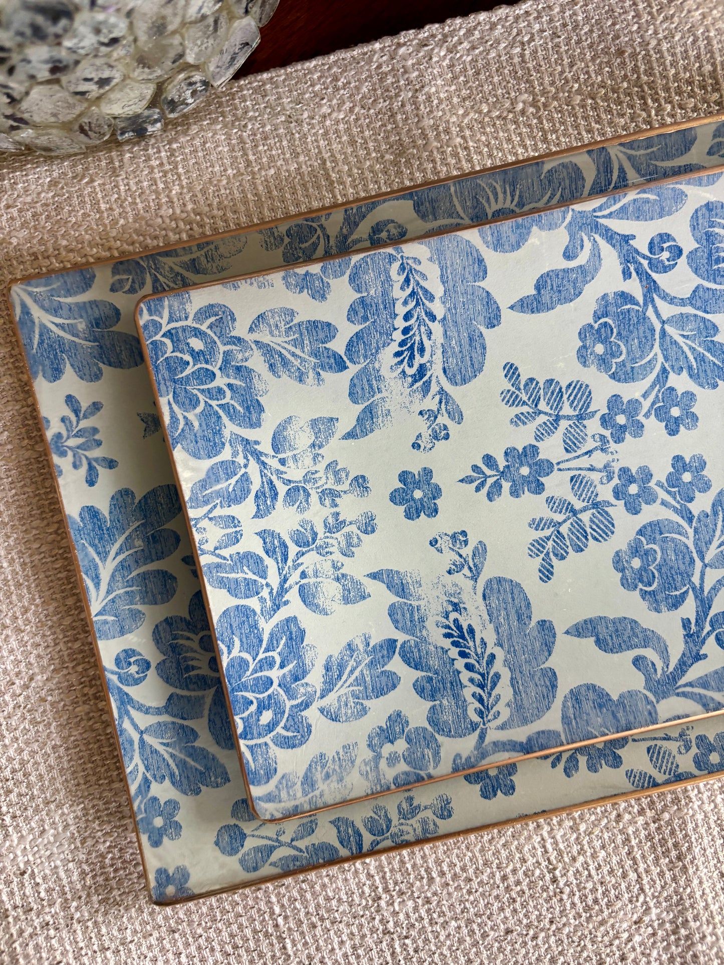 Blue Vintage Rectangle Plate