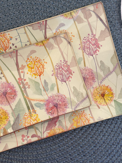 Violet Bloom Rectangle Plate