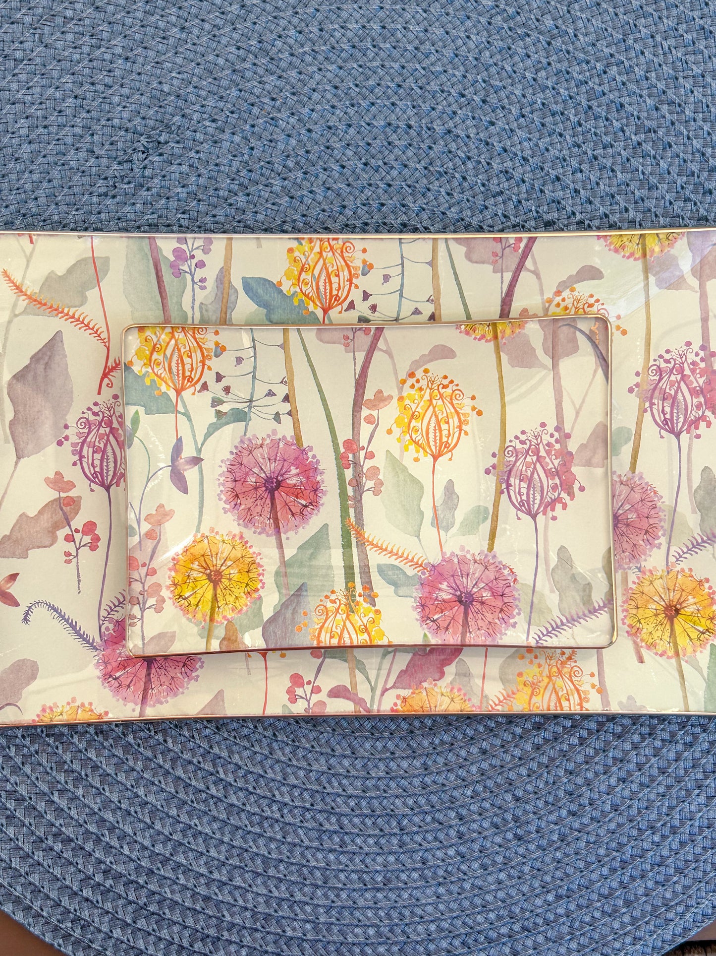 Violet Bloom Rectangle Plate