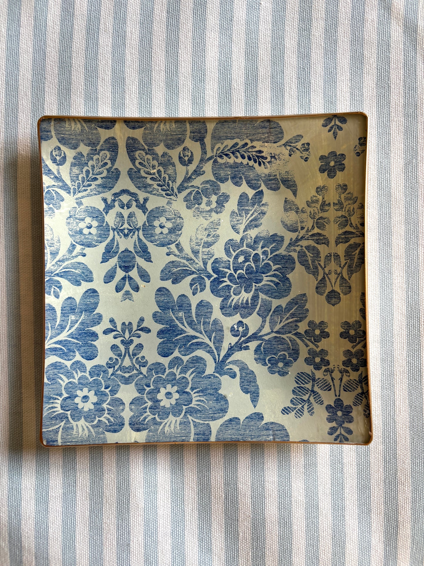 Blue Vintage Square Plate
