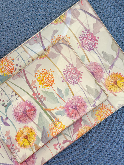 Violet Bloom Rectangle Plate