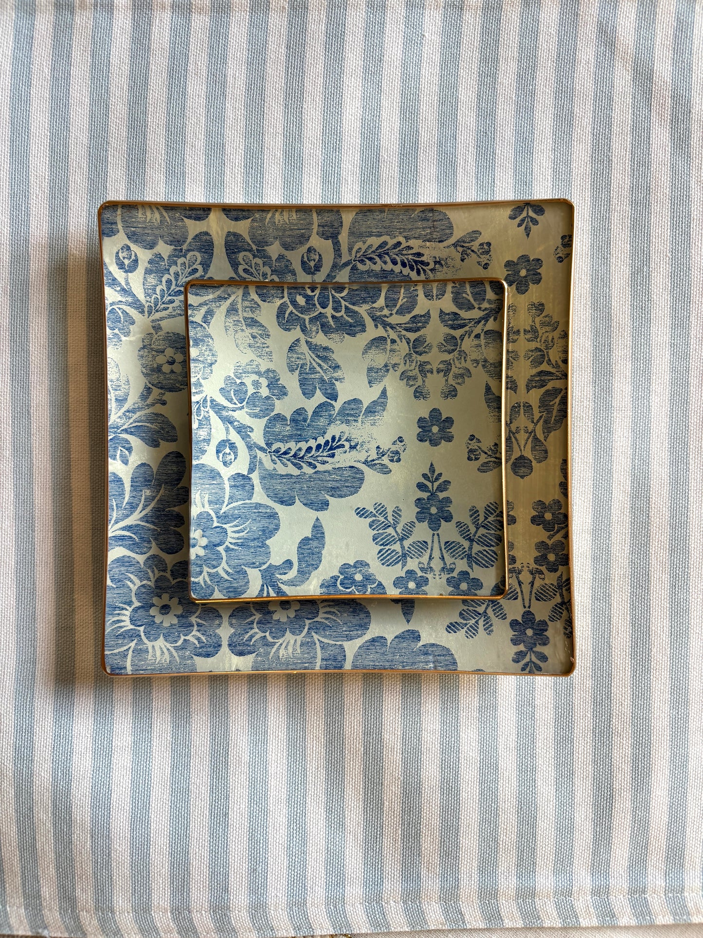 Blue Vintage Square Plate
