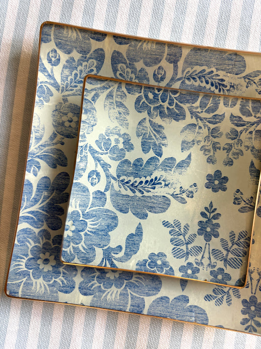 Blue Vintage Square Plate