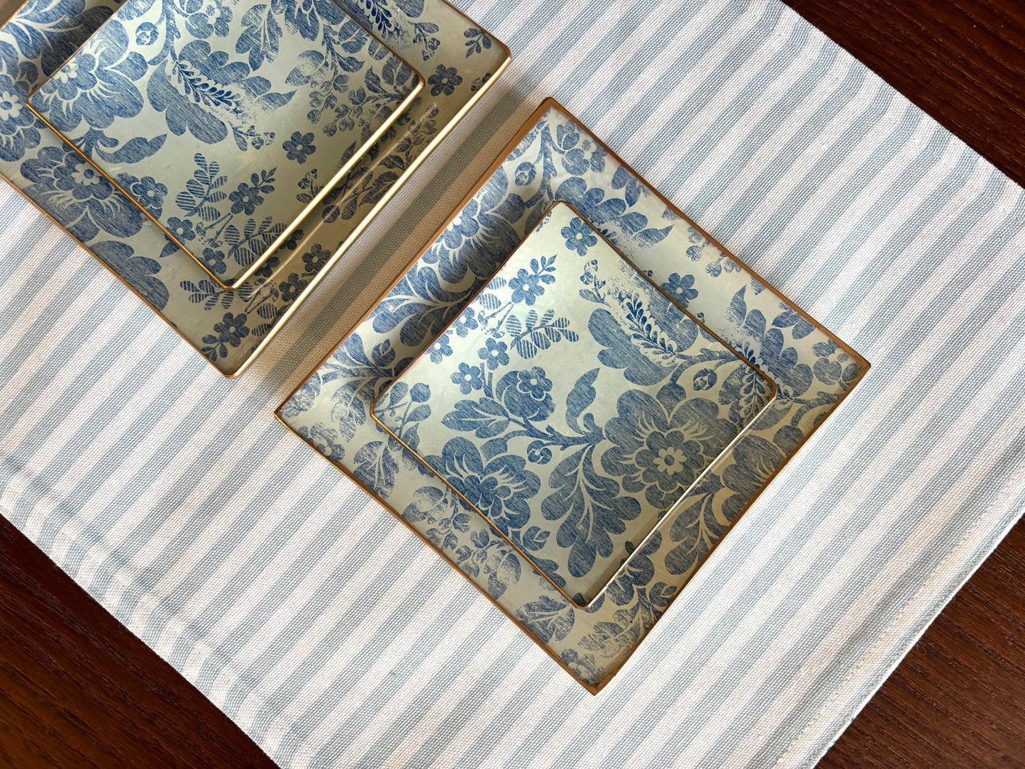 Blue Vintage Square Plate