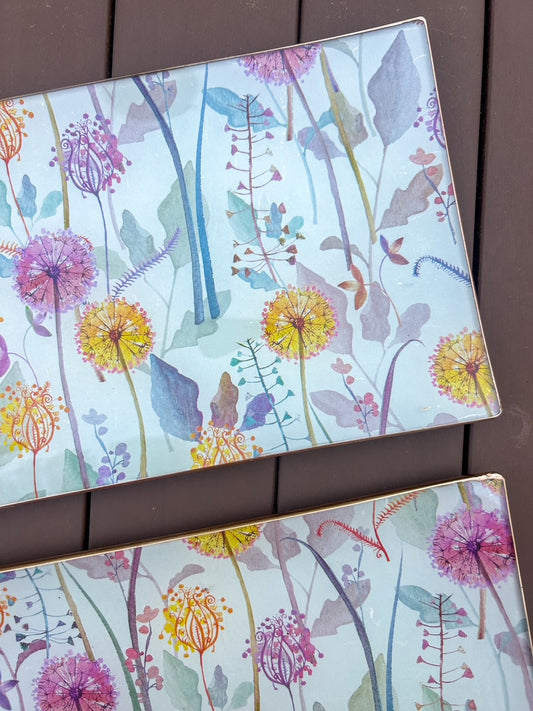 Violet Bloom Rectangle Plate